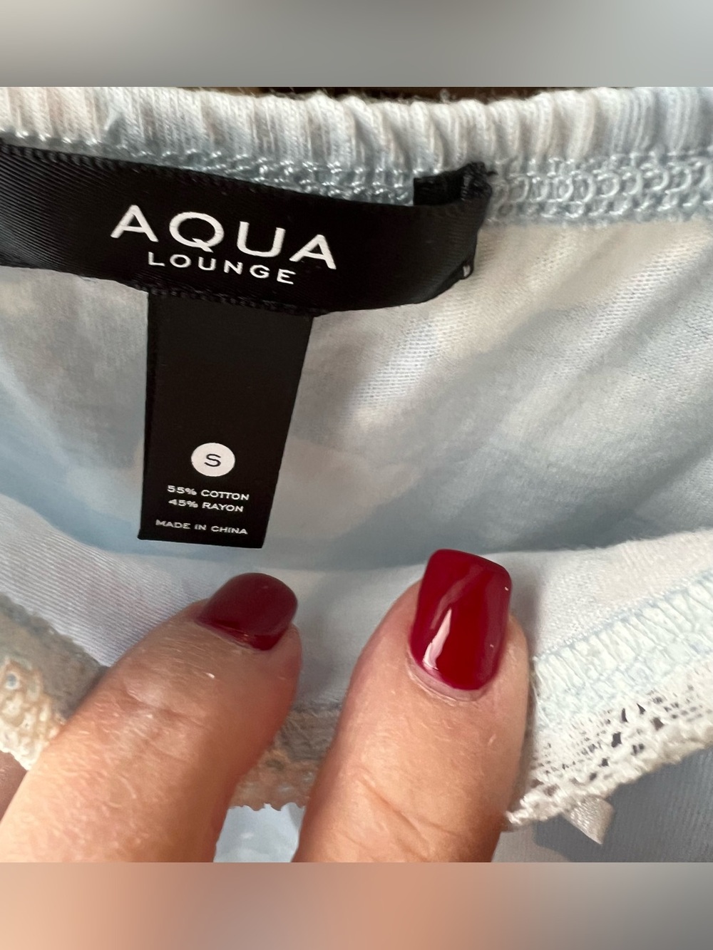 Aqua Lounge New Small Light Blue Cloud Print Slip Chemise - Picture 6 of 8
